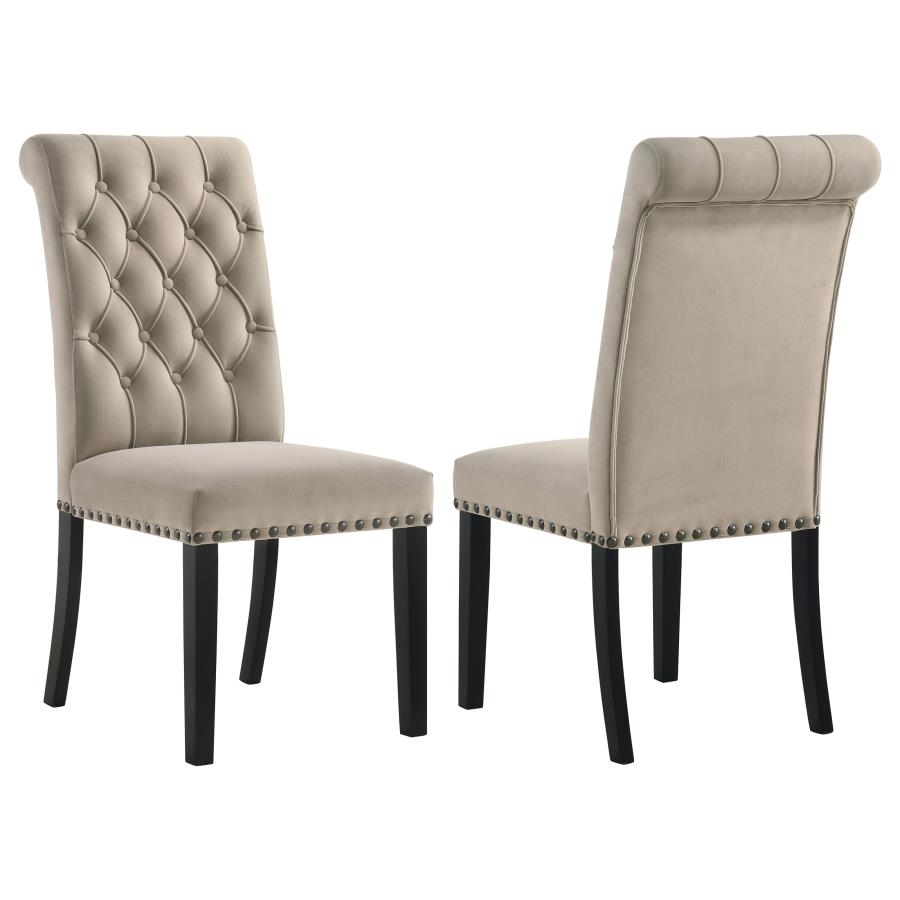 Alana Velvet Upholstered Dining Side Chair Sand (Set of 2) - 115182