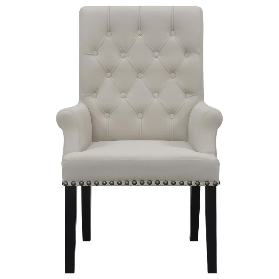 Alana Velvet Upholstered Dining Arm Chair Sand - 115183
