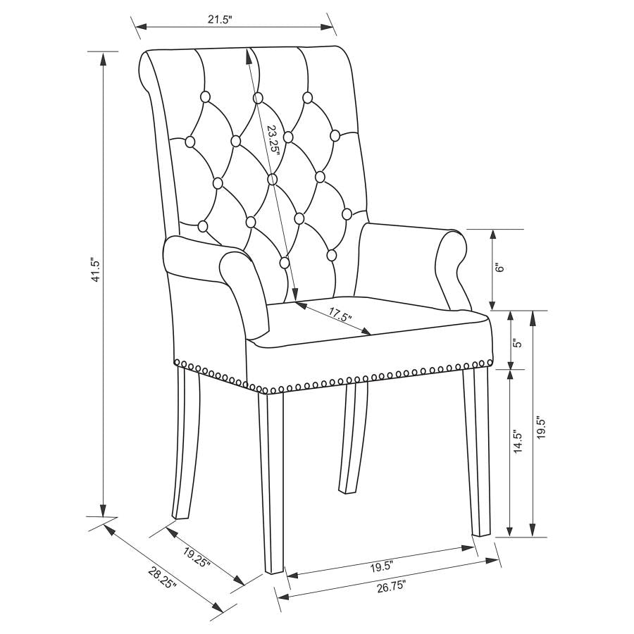 Alana Velvet Upholstered Dining Arm Chair Sand - 115183