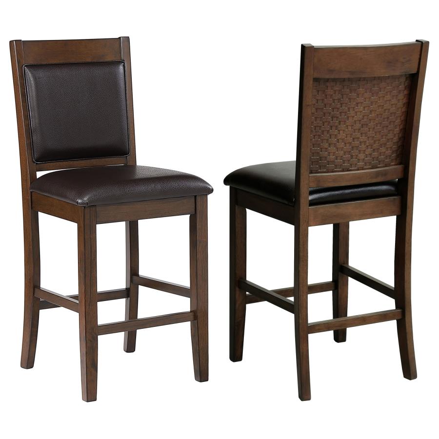 Dewey Upholstered Counter Chair Walnut (Set of 2) - 115209