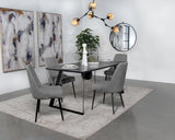 Smith 5-piece Rectangular Ceramic Top Dining Table Set Black - 115231-S5