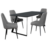Smith 5-piece Rectangular Ceramic Top Dining Table Set Black - 115231-S5
