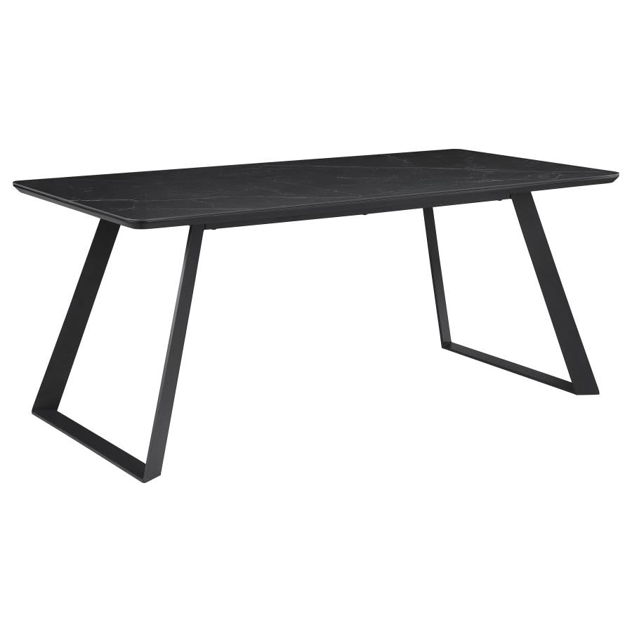 Smith 5-piece Rectangular Ceramic Top Dining Table Set Black - 115231-S5