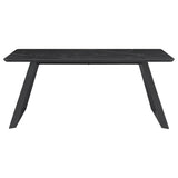 Smith 7-piece Rectangular Ceramic Top Dining Table Set Black - 115231-S7