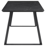 Smith 7-piece Rectangular Ceramic Top Dining Table Set Black - 115231-S7