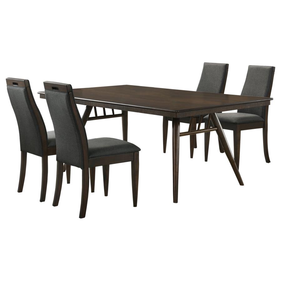 Wes 5-piece Rectangular Dining Table Set Dark Walnut - 115271-S5