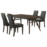 Wes 5-piece Rectangular Dining Table Set Dark Walnut - 115271-S5