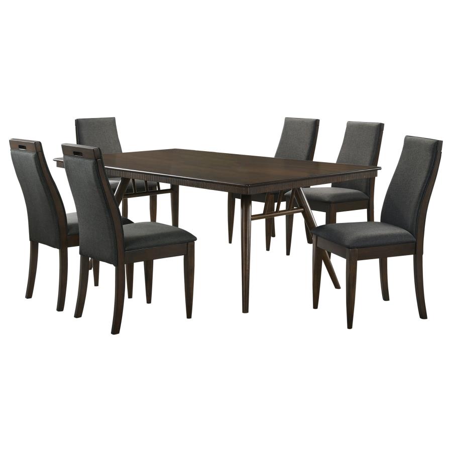 Wes 7-piece Rectangular Dining Table Set Dark Walnut - 115271-S7