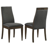Wes Upholstered Dining Side Chair Dark Walnut (Set of 2) - 115272