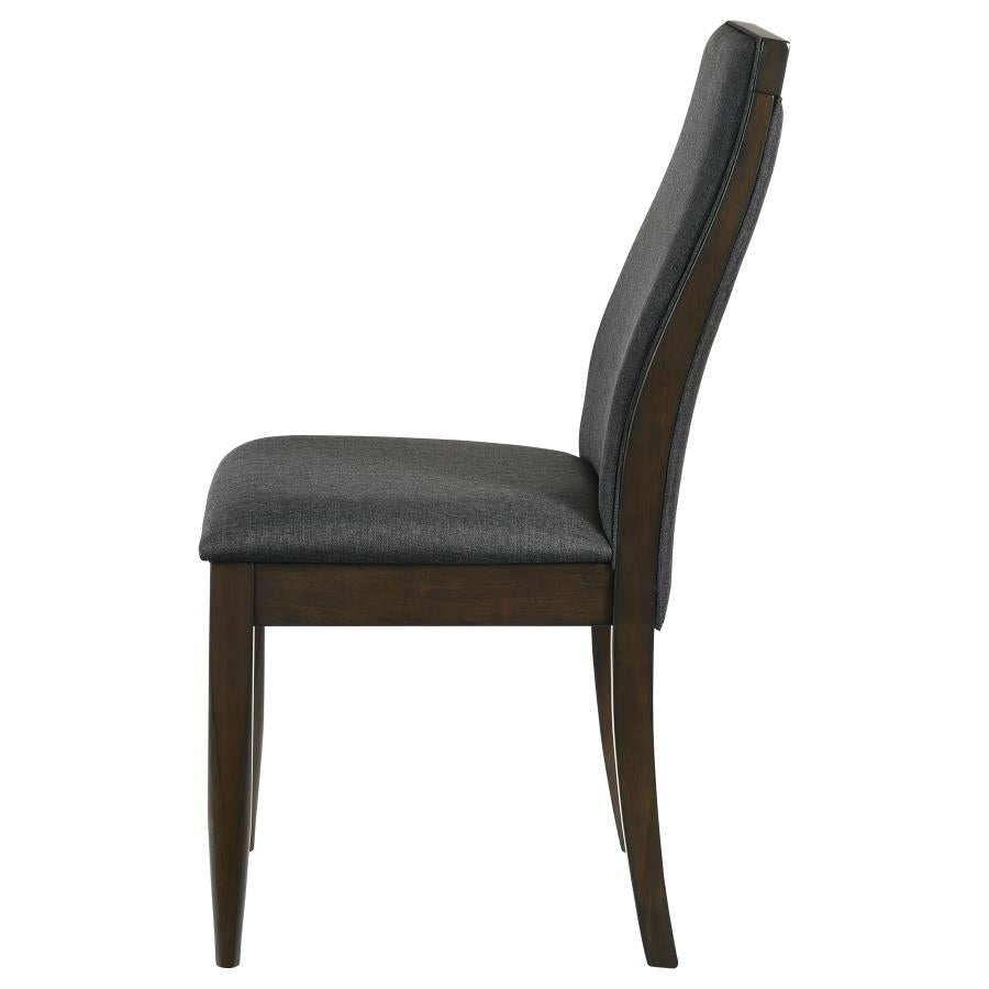 Wes Upholstered Dining Side Chair Dark Walnut (Set of 2) - 115272