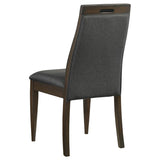 Wes Upholstered Dining Side Chair Dark Walnut (Set of 2) - 115272
