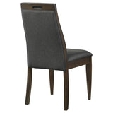 Wes Upholstered Dining Side Chair Dark Walnut (Set of 2) - 115272