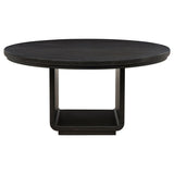 Leandro 5-piece Round Dining Table Set Burnished Black - 115390-S5A
