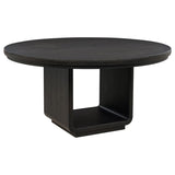 Leandro 7-piece Round Dining Table Set Burnished Black - 115390-S7A