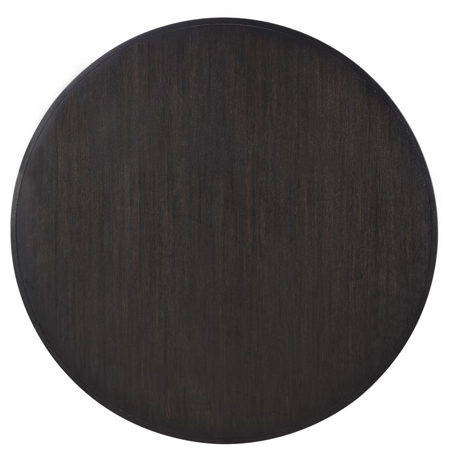 Leandro 7-piece Round Dining Table Set Burnished Black - 115390-S7A