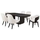 Leandro 7-piece Rectangular Dining Table Set Burnished Black - 115391-S7
