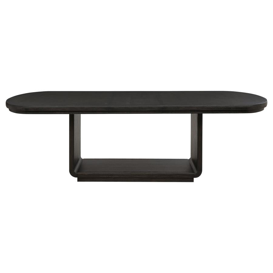 Leandro 7-piece Rectangular Dining Table Set Burnished Black - 115391-S7