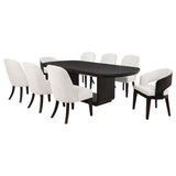 Leandro 9-piece Rectangular Dining Table Set Burnished Black - 115391-S9