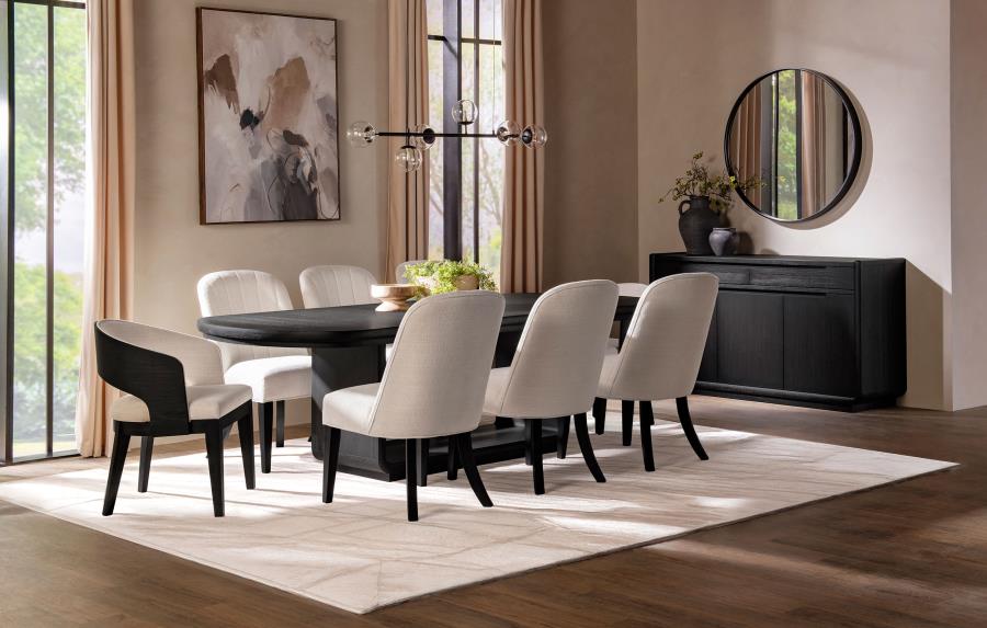 Leandro Upholstered Dining Side Chair Cream (Set of 2) - 115392