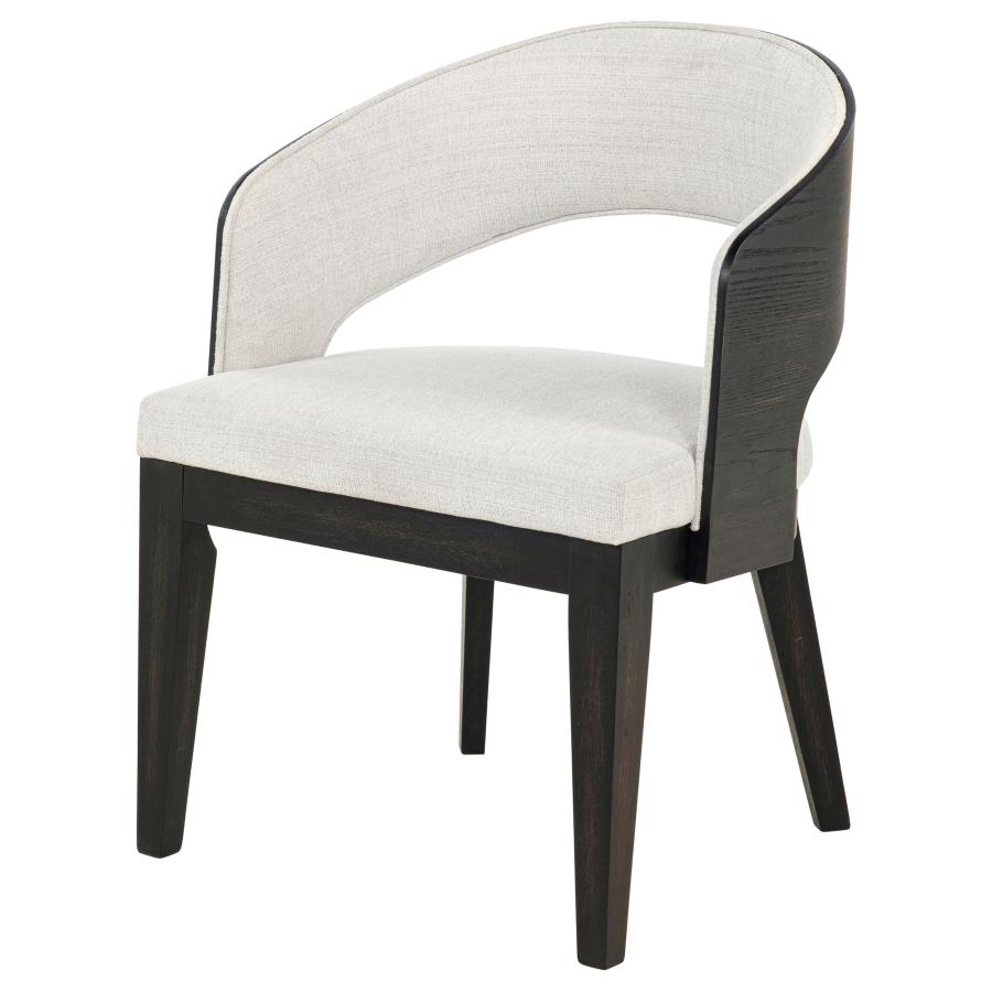 Leandro Upholstered Dining Arm Chair Cream (Set of 2) - 115393