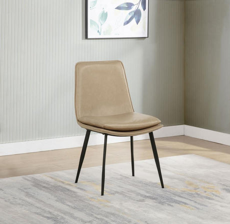 Ortega Upholstered Dining Side Chair Tan (Set of 2) - 115472TAN