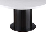 Sherry 5-piece Round Marble Top Dining Table Set Brown - 115490-S5BV