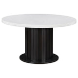 Sherry 5-piece Round Marble Top Dining Table Set Grey - 115490-S5G
