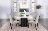 Sherry 5-piece Round Marble Top Dining Table Set Sand - 115490-S5S