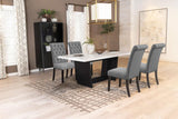 Sherry 5-piece Rectangular Marble Top Dining Table Set Grey - 115511-S5G
