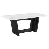 Sherry 5-piece Rectangular Marble Top Dining Table Set Grey - 115511-S5G