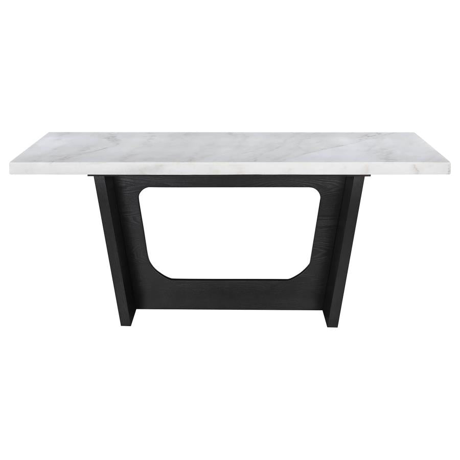 Sherry 5-piece Rectangular Marble Top Dining Table Set Grey - 115511-S5G