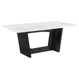 Sherry 7-piece Rectangular Marble Top Dining Table Set Brown - 115511-S7BV