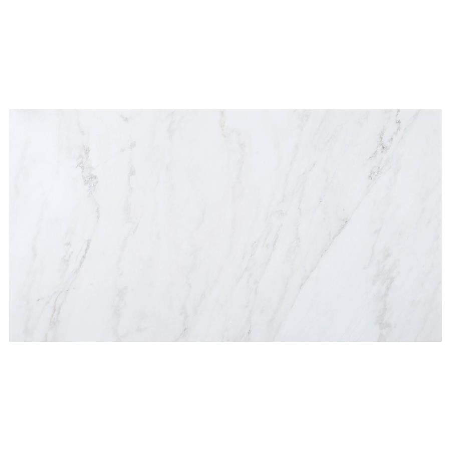 Sherry 7-piece Rectangular Marble Top Dining Table Set Grey - 115511-S7G
