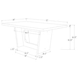 Sherry 7-piece Rectangular Marble Top Dining Table Set Grey - 115511-S7G