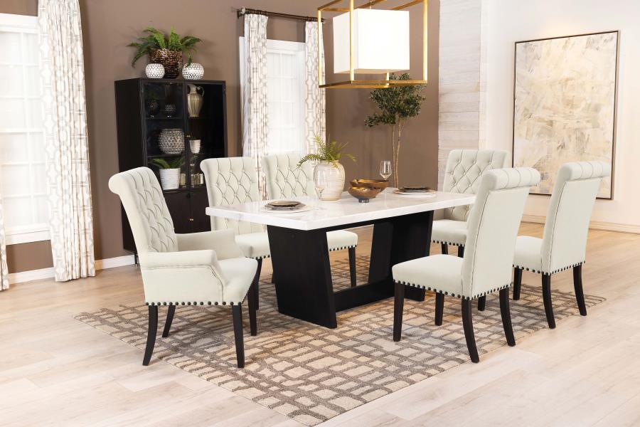 Osborne 72-inch Marble Top Dining Table Rustic Espresso - 115511