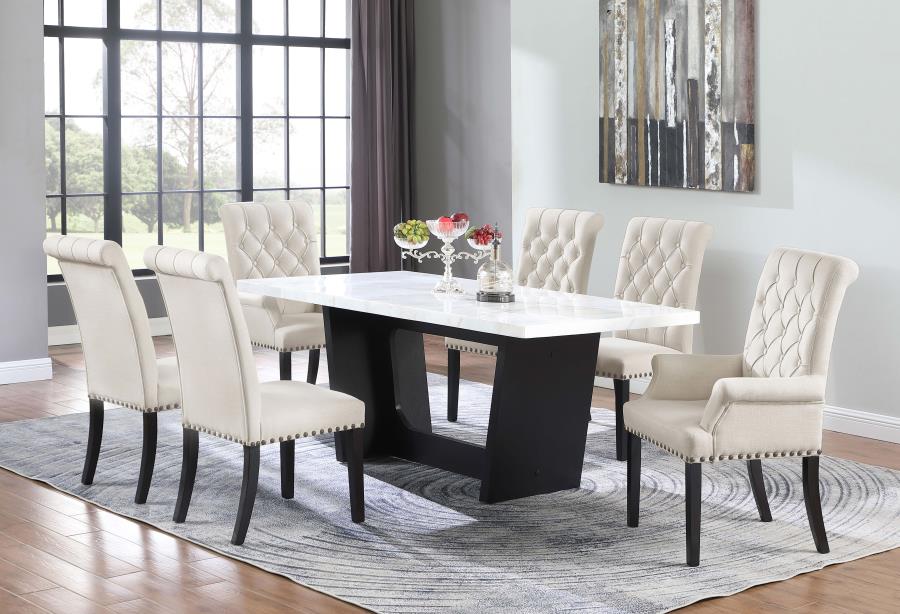 Osborne 72-inch Marble Top Dining Table Rustic Espresso - 115511