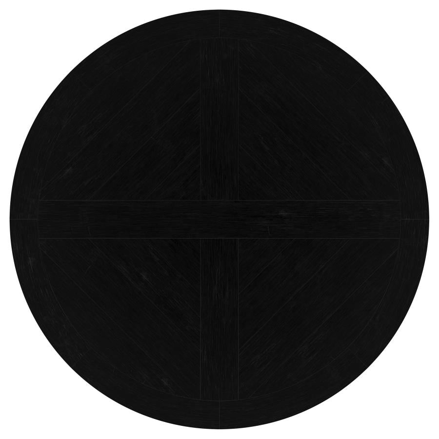 Florence Round 60-inch Pedestal Base Dining Table Black - 115530