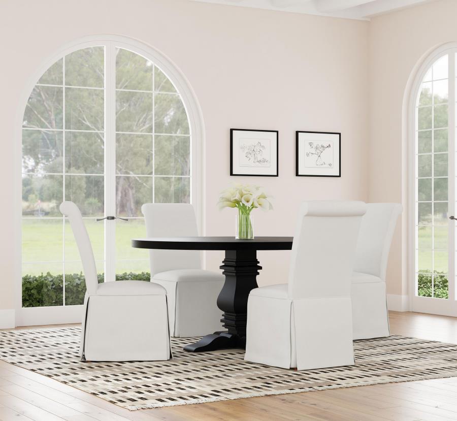 Florence Round 60-inch Pedestal Base Dining Table Black - 115530