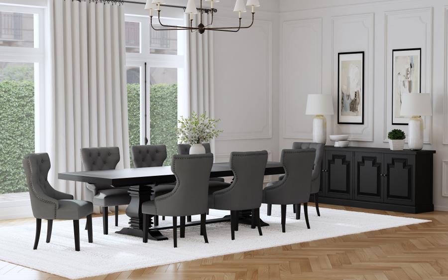Florence 9-piece 126-inch Extension Dining Table Set Grey - 115531-S9G