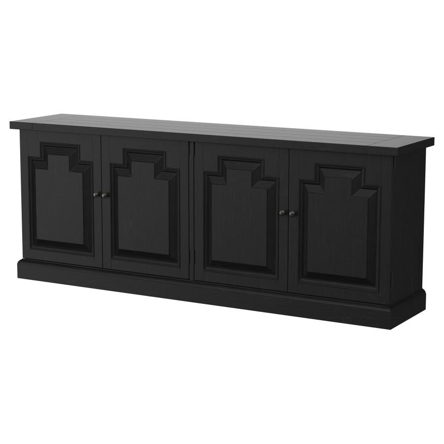 Florence 4-door Dining Sideboard Buffet Distressed Black - 115535
