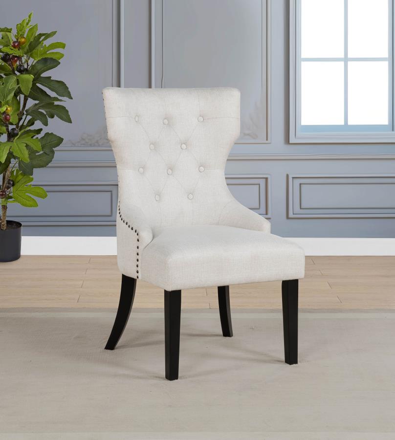 Baney Fabric Upholstered Dining Side Chair Beige and Black - 115572