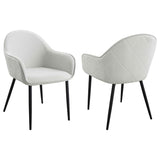 Emma Fabric Upholstered Dining Arm Chair Fog Grey (Set of 2) - 115592