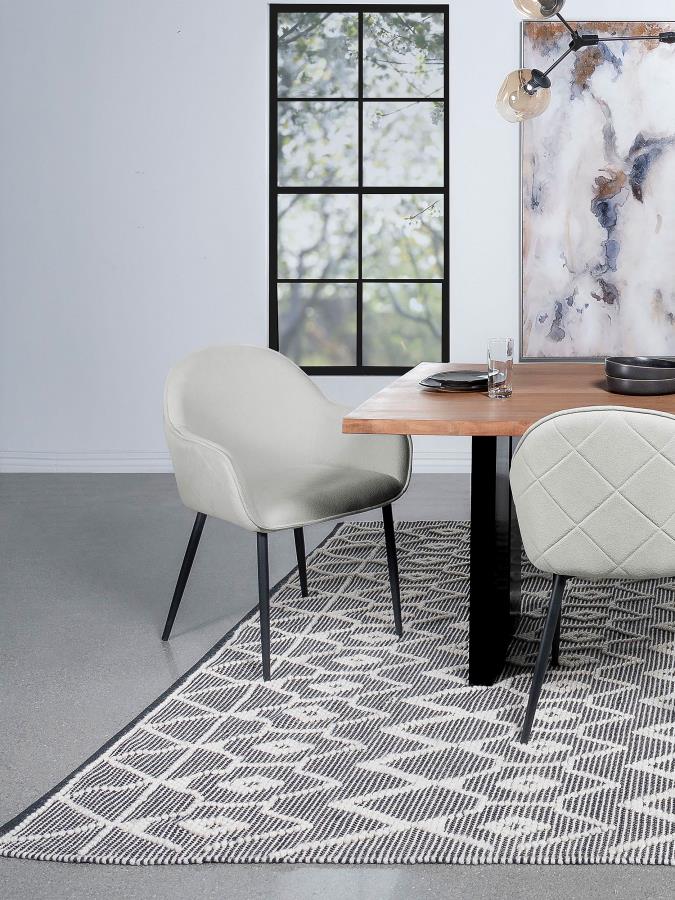 Emma Fabric Upholstered Dining Arm Chair Fog Grey (Set of 2) - 115592