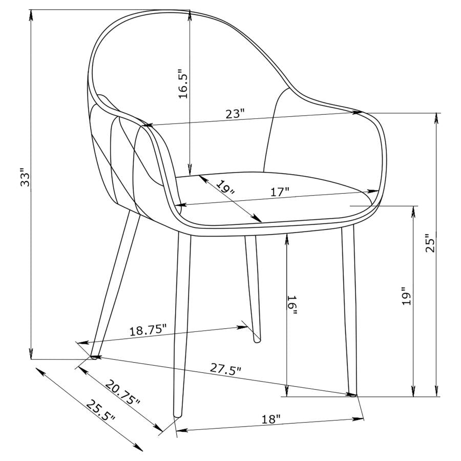 Emma Fabric Upholstered Dining Arm Chair Fog Grey (Set of 2) - 115592