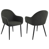 Emma Fabric Upholstered Dining Arm Chair Charcoal (Set of 2) - 115593