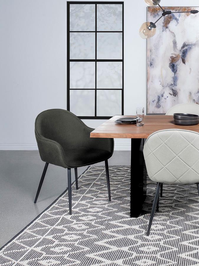 Emma Fabric Upholstered Dining Arm Chair Charcoal (Set of 2) - 115593