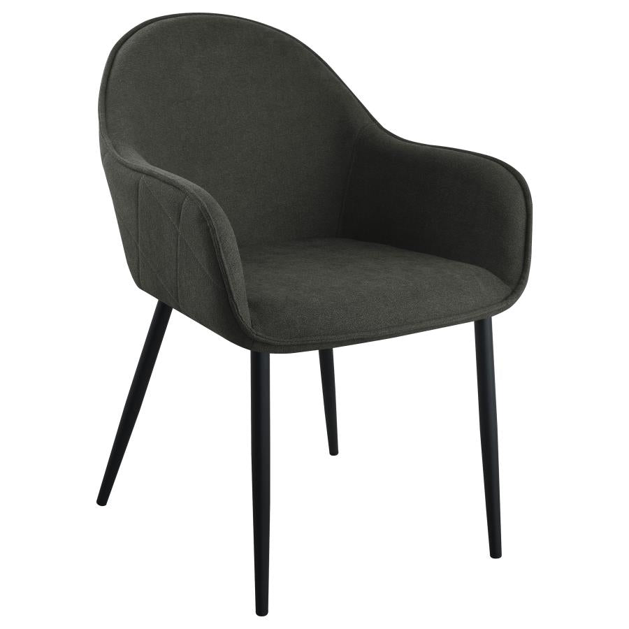Emma Fabric Upholstered Dining Arm Chair Charcoal (Set of 2) - 115593