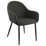 Emma Fabric Upholstered Dining Arm Chair Charcoal (Set of 2) - 115593