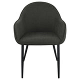 Emma Fabric Upholstered Dining Arm Chair Charcoal (Set of 2) - 115593