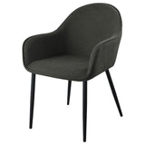 Emma Fabric Upholstered Dining Arm Chair Charcoal (Set of 2) - 115593